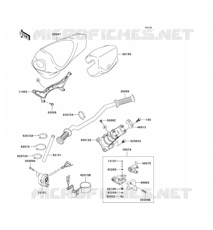 GUIDON Kawasaki JET SKI 1500 2010 JET SKI STX  JT1500DAF