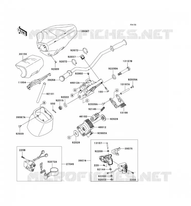 GUIDON Kawasaki JET SKI 1500 2011 JET SKI ULTRA 300X  JT1500HBF