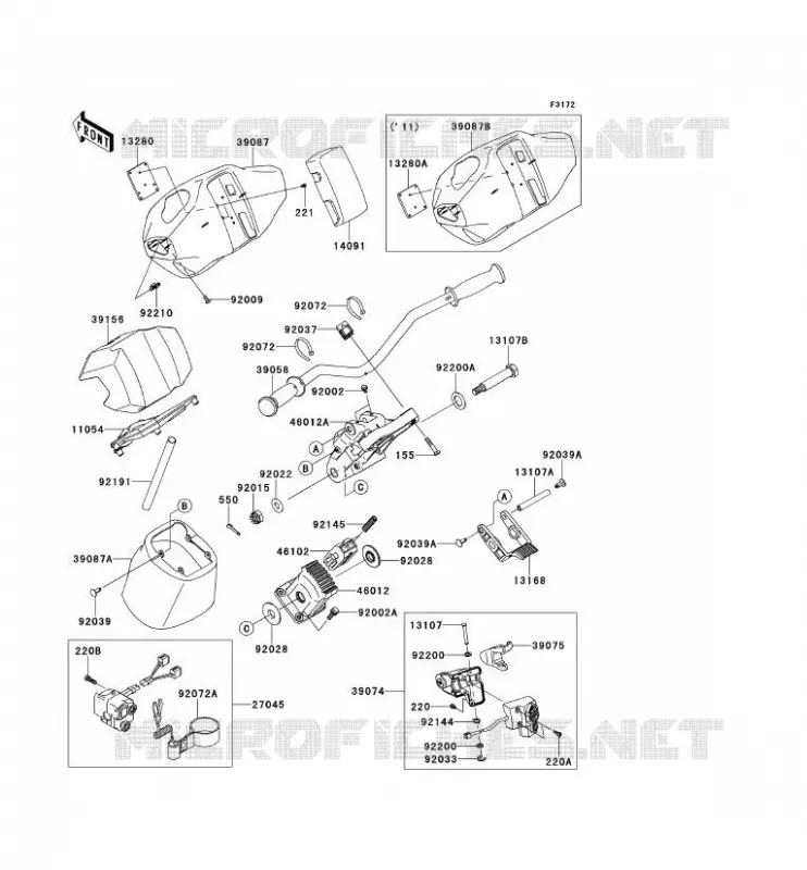 GUIDON Kawasaki JET SKI 1500 2011 JET SKI ULTRA 300LX  JT1500JBF
