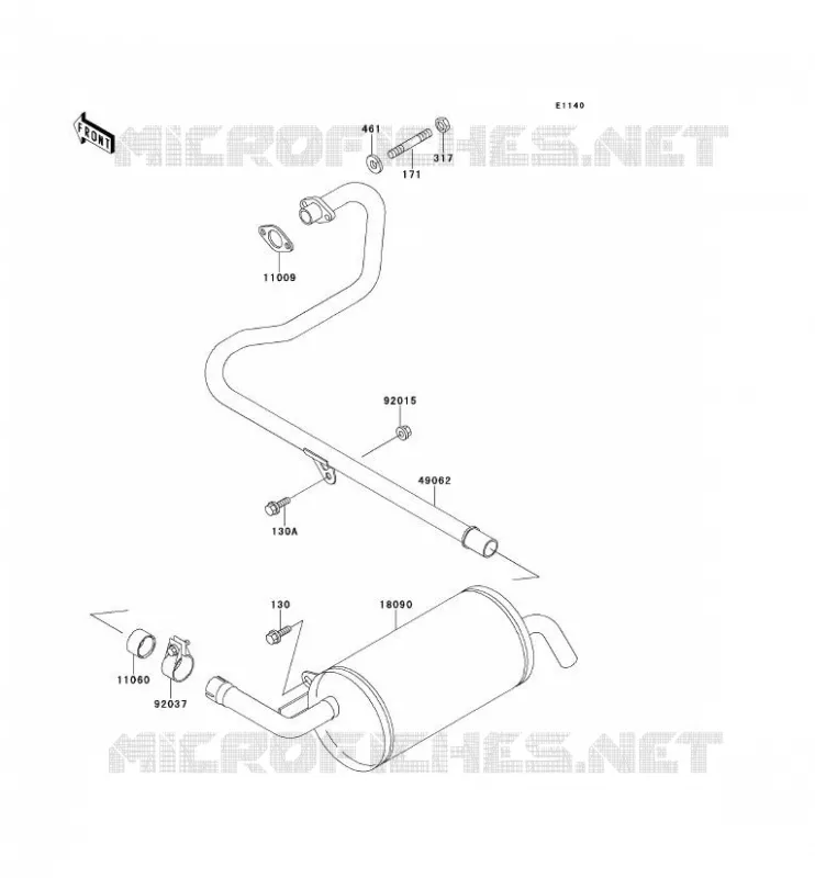 &Eacute;CHAPPEMENT Kawasaki SSV 300 no_year MULE 500  KAF300-B1