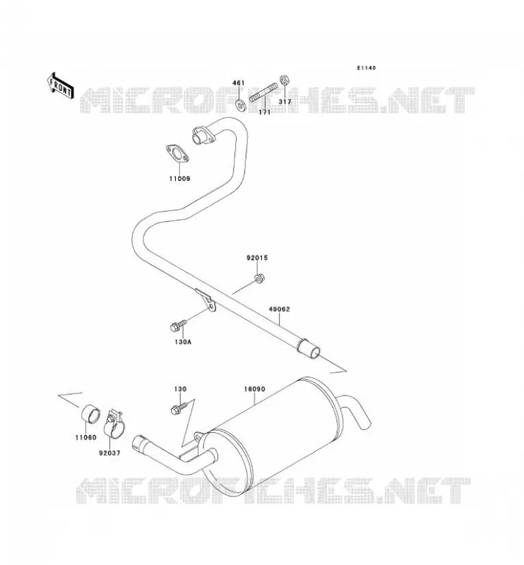 &Eacute;CHAPPEMENT Kawasaki SSV 300 no_year MULE 500  KAF300-B2