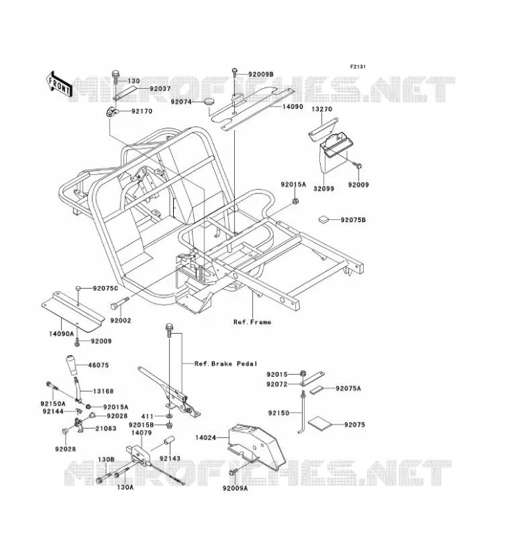 PIECE DE CADRE (COUVERTURE) Kawasaki SSV 300 1998 MULE 550  KAF300-C2