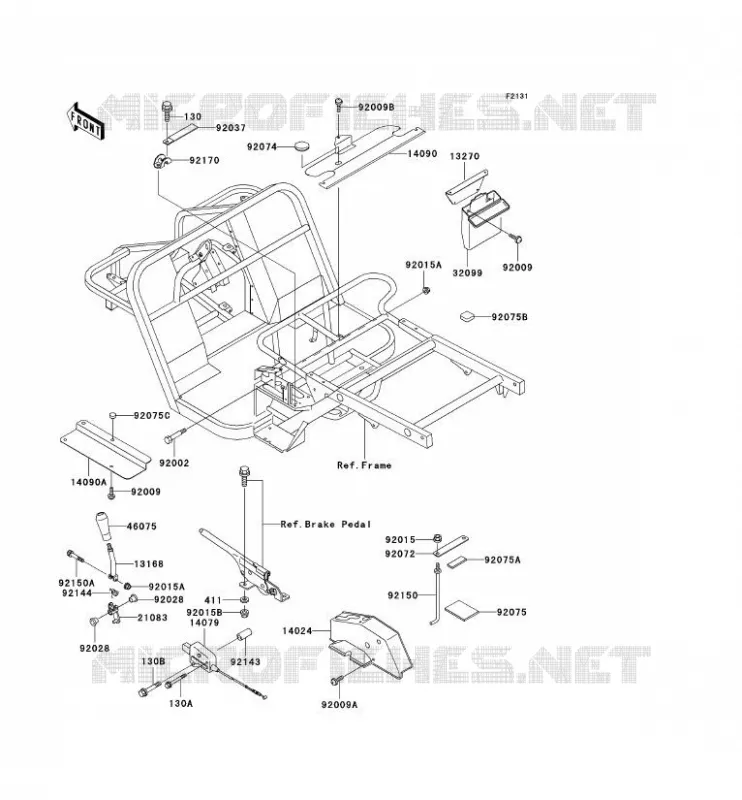 PIECE DE CADRE (COUVERTURE) Kawasaki SSV 300 no_year MULE 550  KAF300-C2
