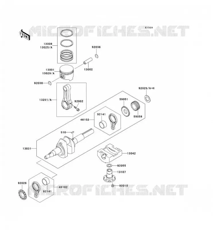 VILEBREQUIN/PISTON Kawasaki SSV 300 no_year MULE 550  KAF300-C2
