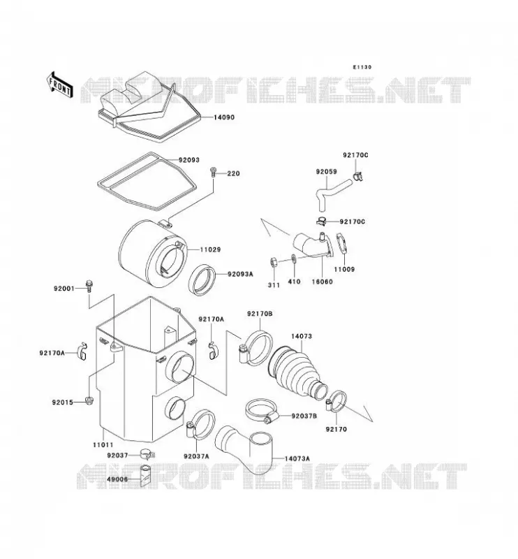 FILTRE A AIR Kawasaki SSV 300 no_year MULE 550  KAF300-C3