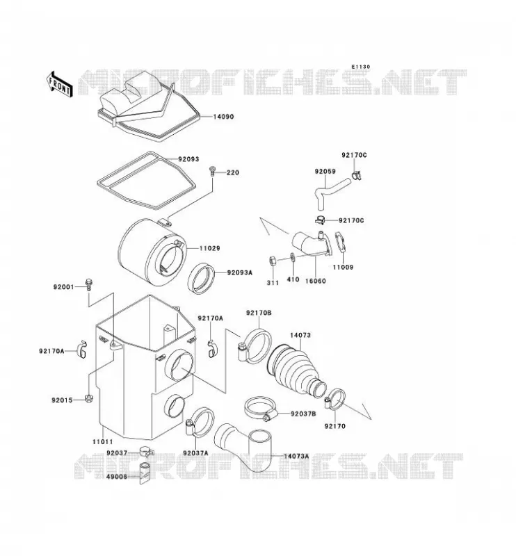 FILTRE A AIR Kawasaki SSV 300 2000 MULE 550  KAF300-C4