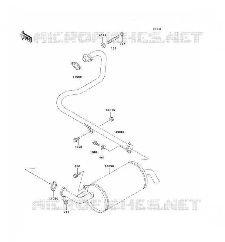 &Eacute;CHAPPEMENT Kawasaki SSV 300 no_year MULE 550  KAF300-C4