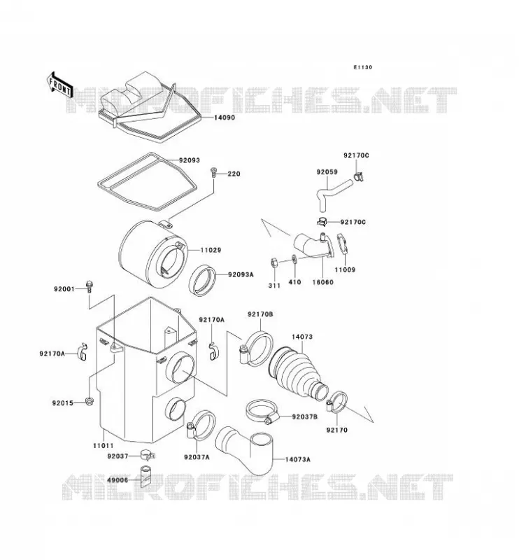 FILTRE A AIR Kawasaki SSV 300 no_year MULE 550  KAF300-C4