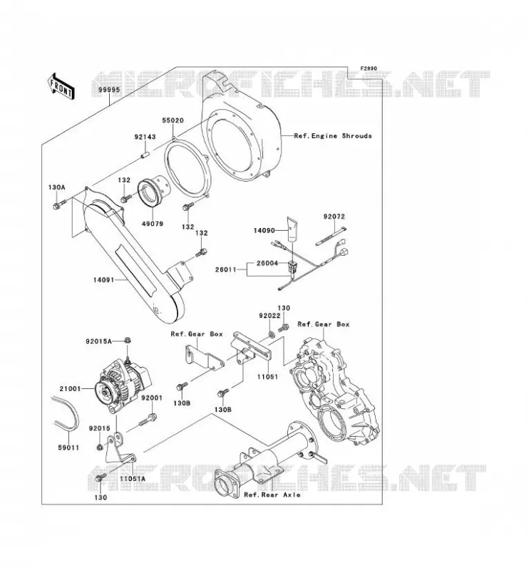 PIECE EN OPTION Kawasaki SSV 300 2001 MULE 550  KAF300-C5