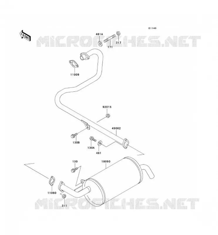 &Eacute;CHAPPEMENT Kawasaki SSV 300 no_year MULE 550  KAF300-C5