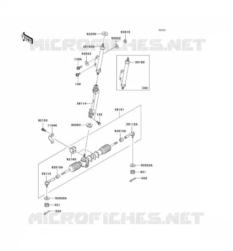ARBRE DE DIRECTION Kawasaki SSV 300 no_year MULE 550  KAF300-C6