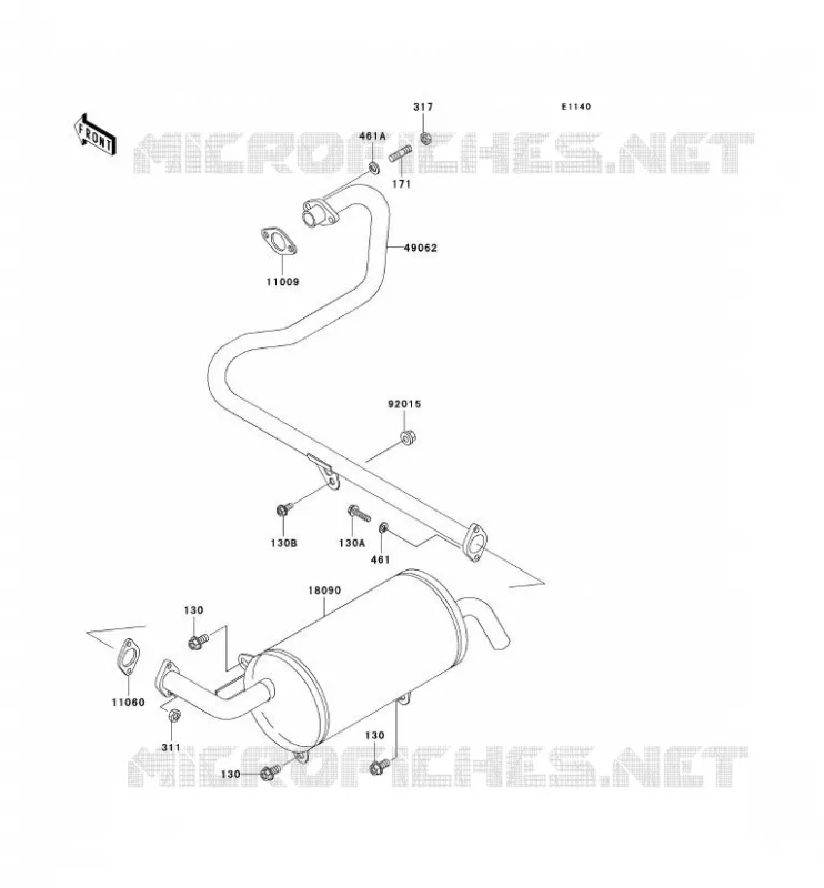 &Eacute;CHAPPEMENT Kawasaki SSV 300 no_year MULE 550  KAF300-C6