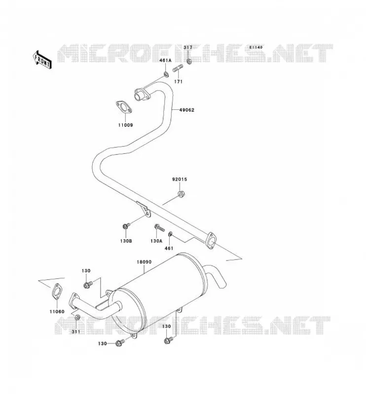 &Eacute;CHAPPEMENT Kawasaki SSV 300 no_year MULE 550  KAF300-C6