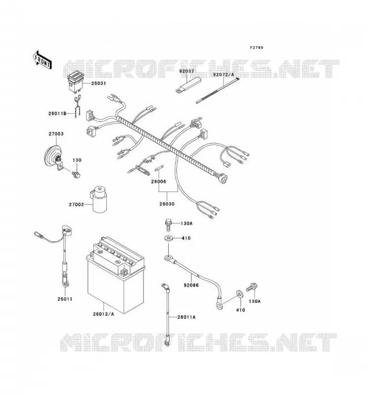CHASSIS EQUIPMENT ELECTRIQUE Kawasaki SSV 300 2004 MULE 550  KAF300-C7