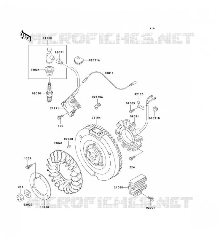 GENERATEUR/BOBINE Kawasaki SSV 300 2004 MULE 550  KAF300-C7