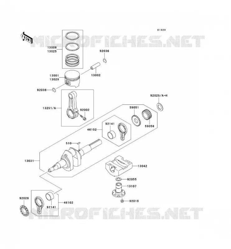 VILEBREQUIN/PISTON Kawasaki SSV 300 no_year MULE 550  KAF300-C7
