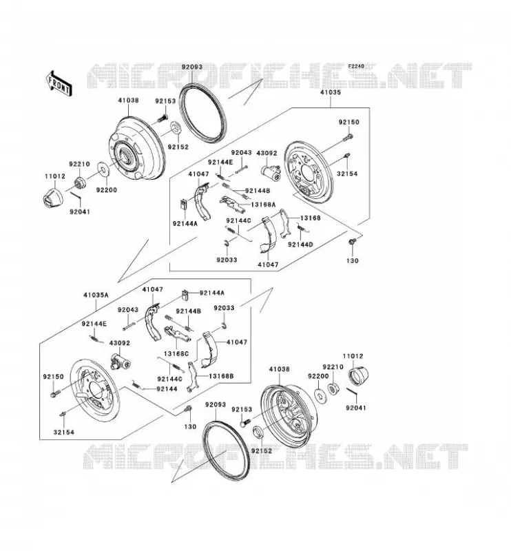 MOYEU ARRIERE/FREIN Kawasaki SSV 400 2005 MULE 610 4X4  KAF400-A1