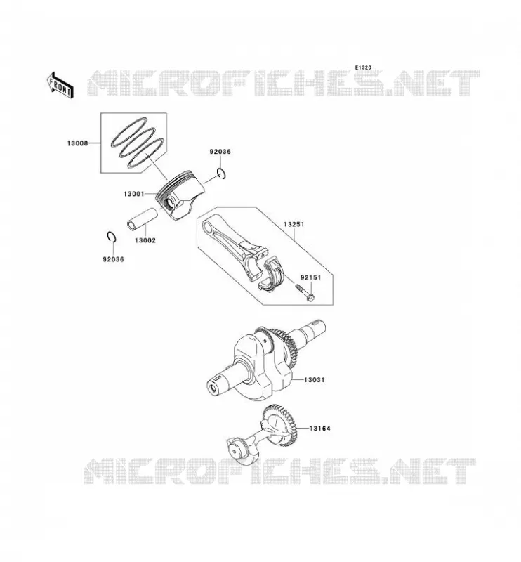 VILEBREQUIN/PISTON Kawasaki SSV 400 2005 MULE 610 4X4  KAF400-A1