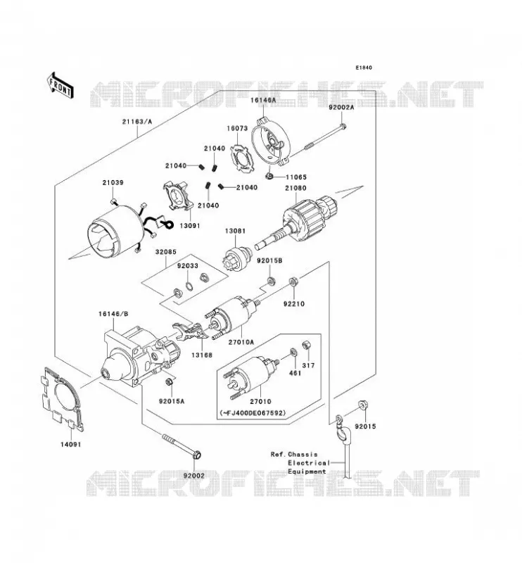D&Eacute;MARREUR Kawasaki SSV 400 2007 MULE 610 4X4  KAF400A7F