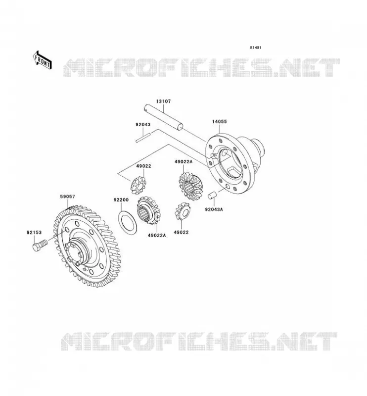 DIFFERENTIEL Kawasaki SSV 400 2007 MULE 610 4X4  KAF400A7F