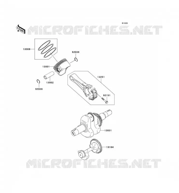 VILEBREQUIN/PISTON Kawasaki SSV 400 2007 MULE 610 4X4  KAF400A7F