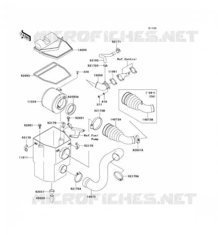 FILTRE A AIR Kawasaki SSV 400 2007 MULE 610 4X4  KAF400A7F