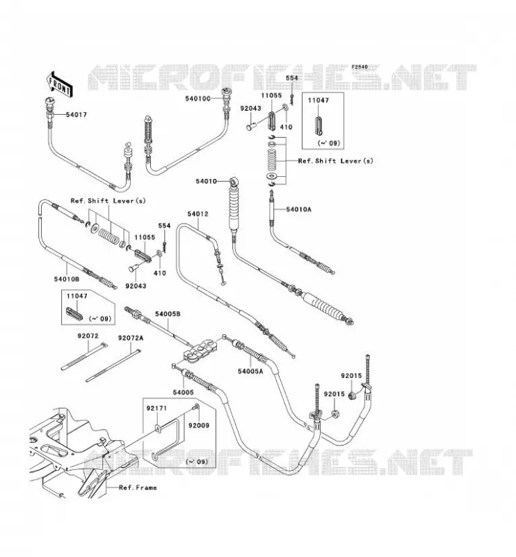 CABLES Kawasaki SSV 400 2008 MULE 610 4X4  KAF400A8F
