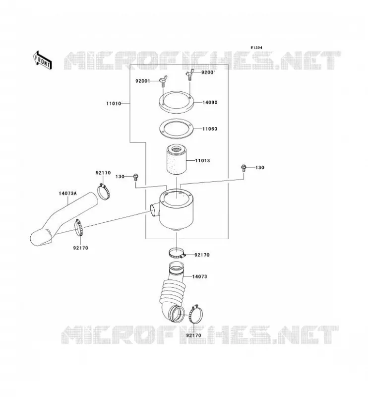 FILTRE A AIR - CONVERTISSEUR Kawasaki SSV 400 2008 MULE 610 4X4  KAF400A8F