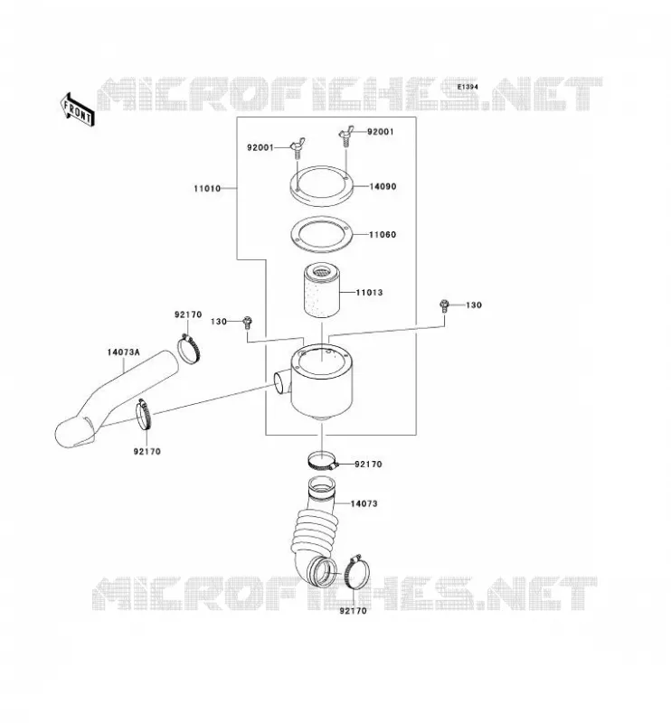 FILTRE A AIR - CONVERTISSEUR Kawasaki SSV 400 2008 MULE 610 4X4  KAF400A8F