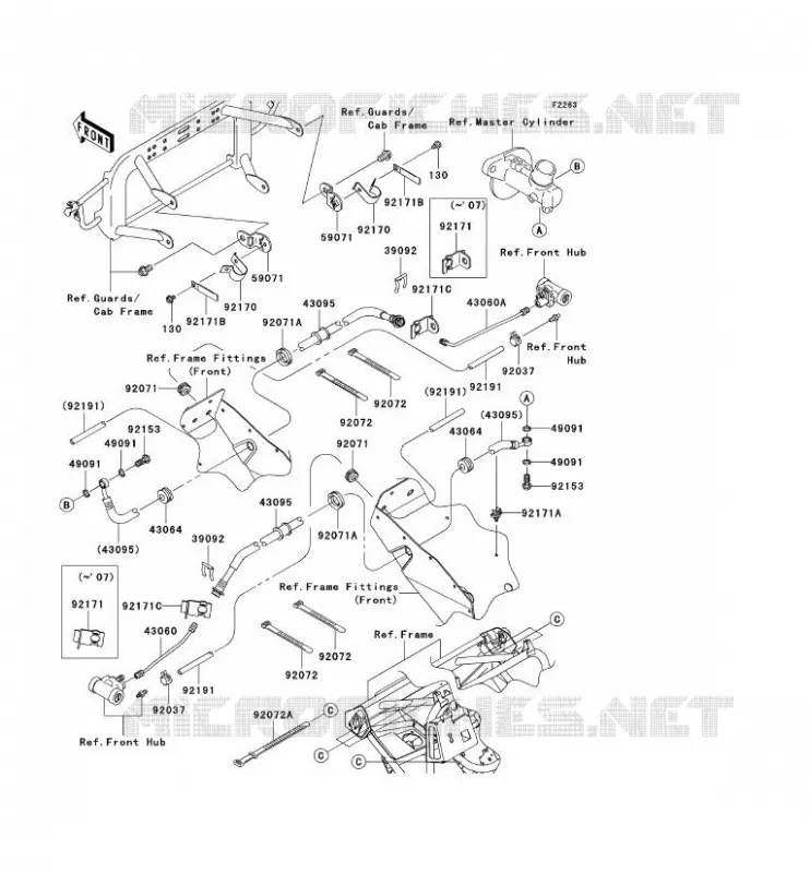 DURIT DE FREIN AVANT Kawasaki SSV 400 2008 MULE 610 4X4  KAF400A8F