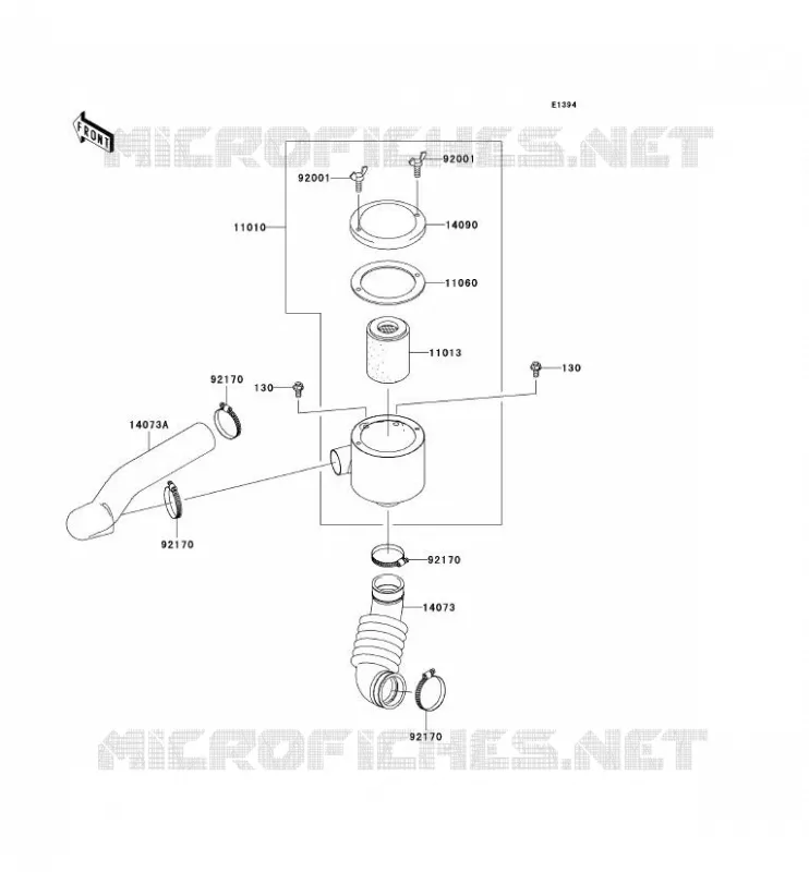FILTRE A AIR - CONVERTISSEUR Kawasaki SSV 400 2008 MULE 610 4X4  KAF400A8F