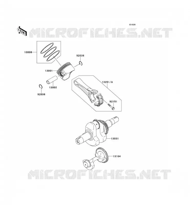 VILEBREQUIN/PISTON Kawasaki SSV 400 2011 MULE 610 4X4  KAF400ABF