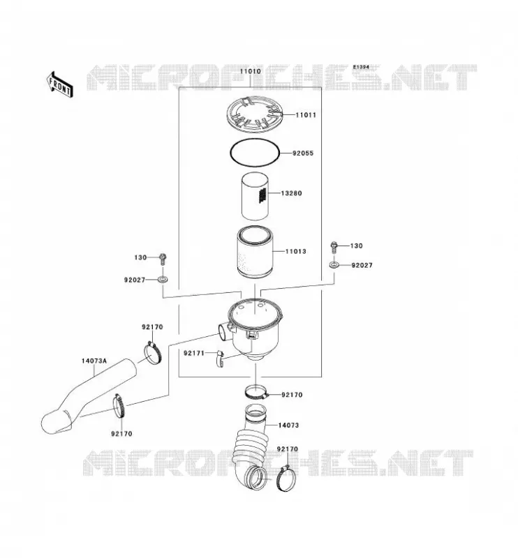FILTRE A AIR - CONVERTISSEUR Kawasaki SSV 400 2014 MULE 610 4X4  KAF400AEF
