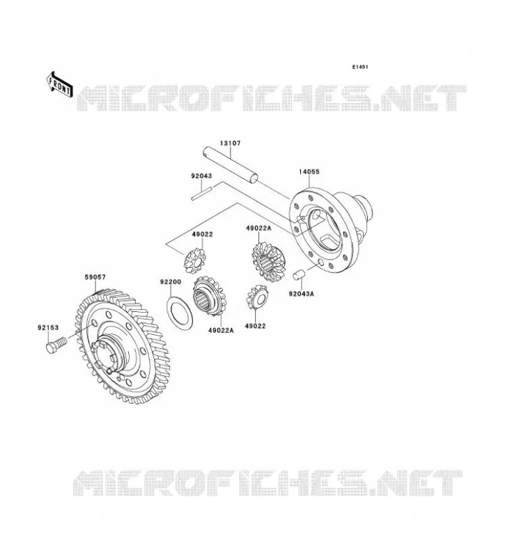 DIFFERENTIEL Kawasaki SSV 400 2014 MULE 610 4X4  KAF400AEF
