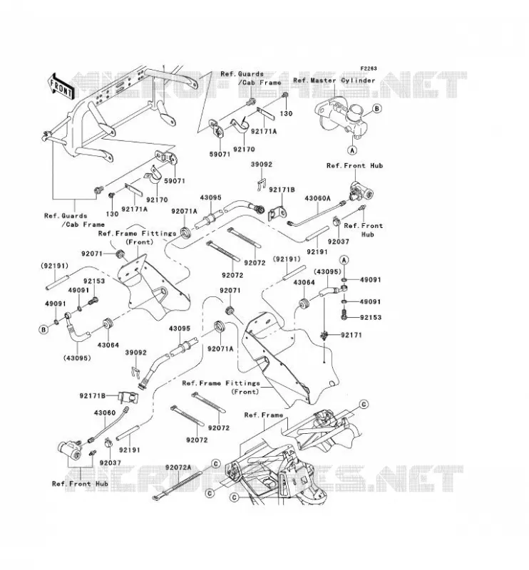 DURIT DE FREIN AVANT Kawasaki SSV 400 2014 MULE 610 4X4  KAF400AEF