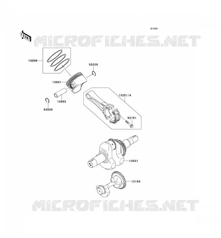 VILEBREQUIN/PISTON Kawasaki SSV 400 2014 MULE 610 4X4  KAF400AEF