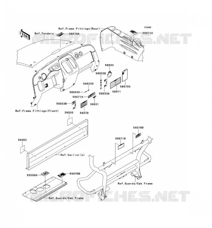 LABEL Kawasaki SSV 400 2015 MULE 610 4X4  KAF400AFF