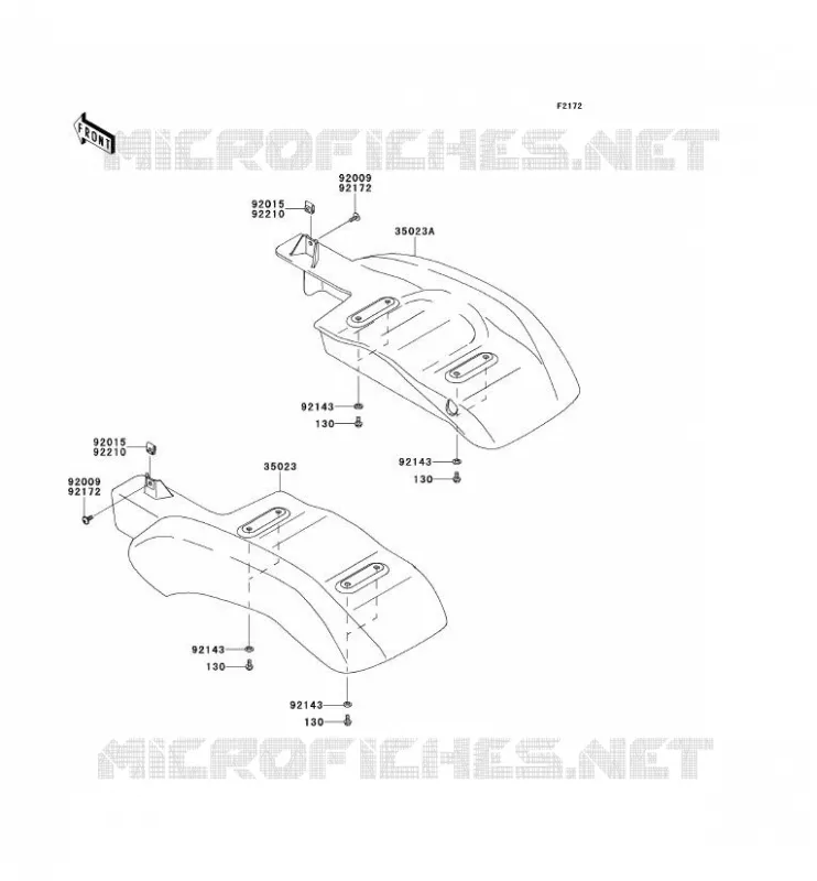 GARDE BOUE ARRI&Egrave;RE Kawasaki SSV 400 2015 MULE 610 4X4  KAF400AFF