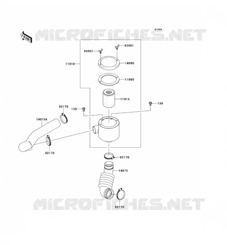 FILTRE A AIR - CONVERTISSEUR Kawasaki SSV 400 2005 MULE 600  KAF400-B1