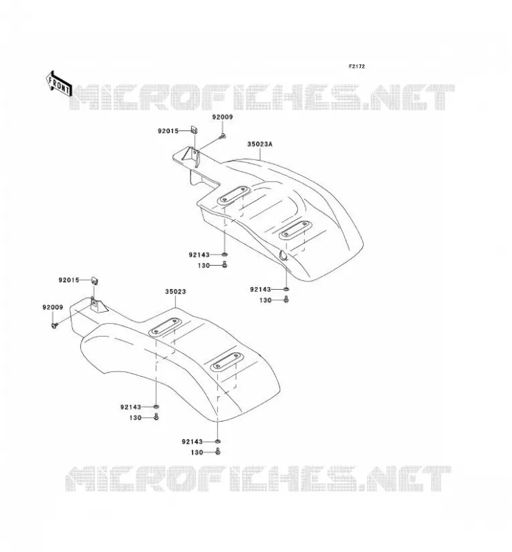 GARDE BOUE ARRI&Egrave;RE Kawasaki SSV 400 2005 MULE 600  KAF400-B1