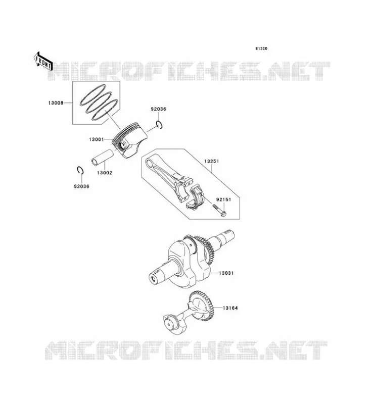 VILEBREQUIN/PISTON Kawasaki SSV 400 2006 MULE 600  KAF400B6F