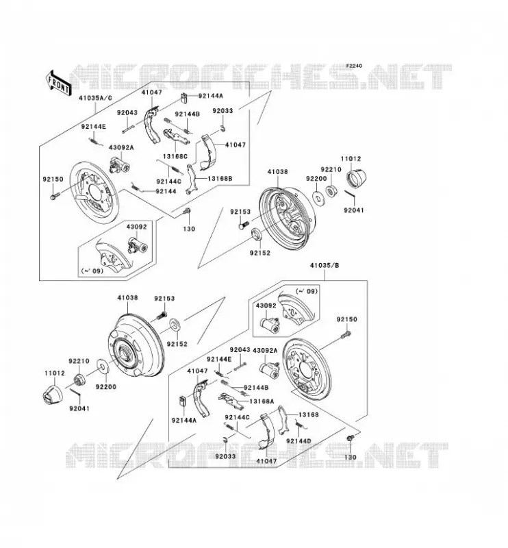 MOYEU ARRIERE/FREIN Kawasaki SSV 400 2006 MULE 600  KAF400B6F