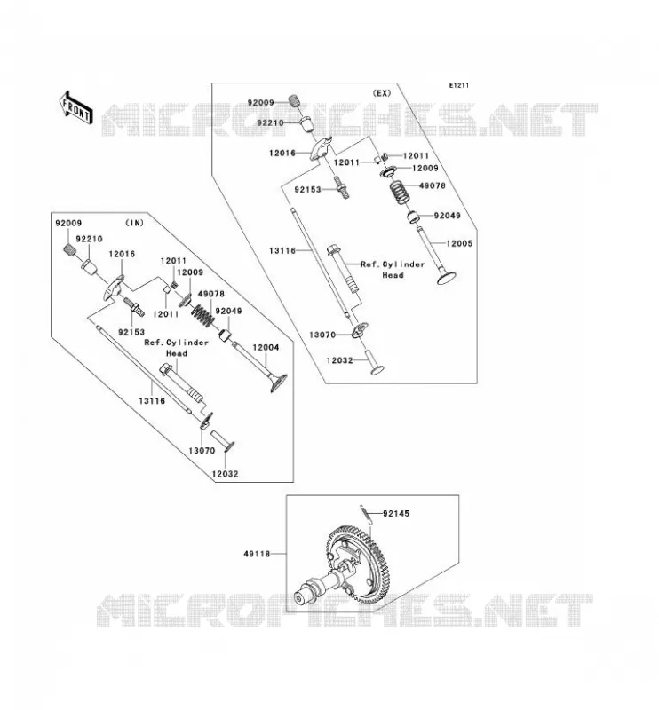 SOUPAPE/ARBRE A CAME Kawasaki SSV 400 2006 MULE 600  KAF400B6F