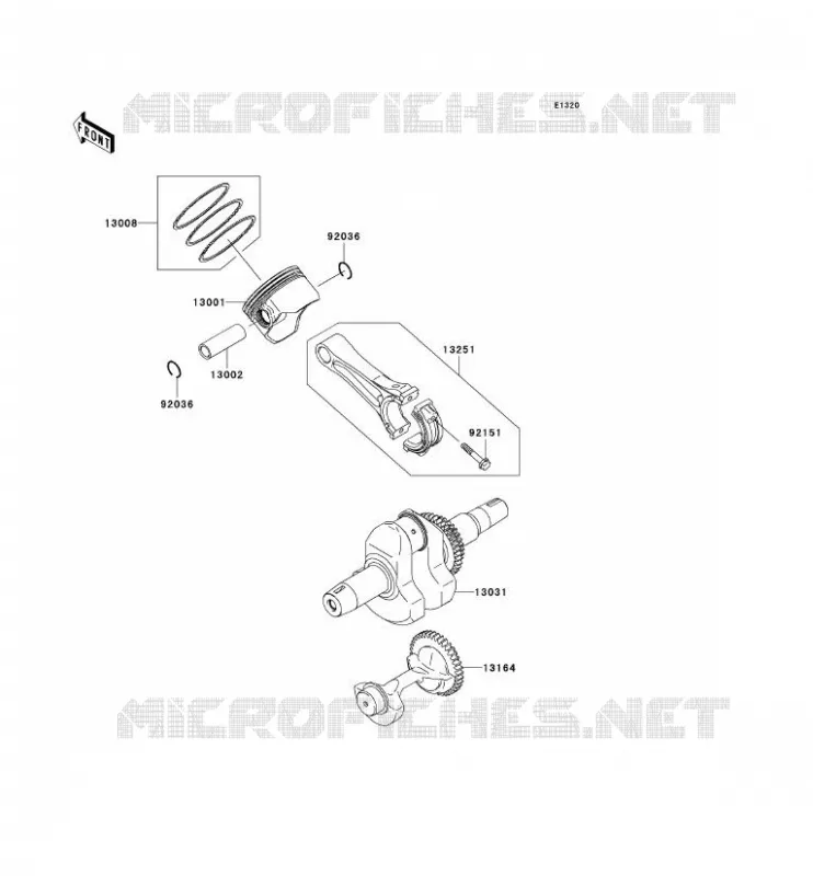 VILEBREQUIN/PISTON Kawasaki SSV 400 2006 MULE 600  KAF400B6F