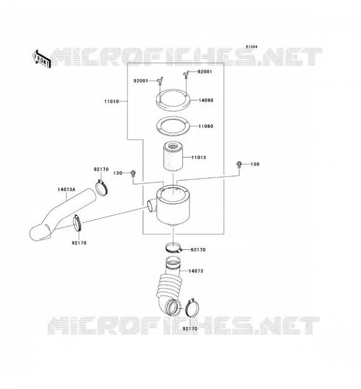 FILTRE A AIR - CONVERTISSEUR Kawasaki SSV 400 2007 MULE 600  KAF400B7F