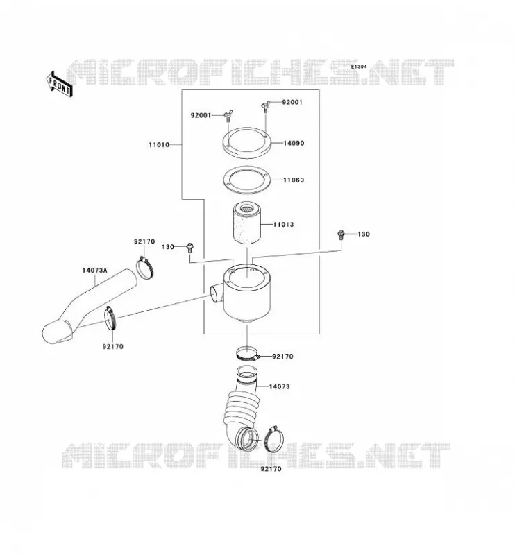 FILTRE A AIR - CONVERTISSEUR Kawasaki SSV 400 2009 MULE 600  KAF400B9F