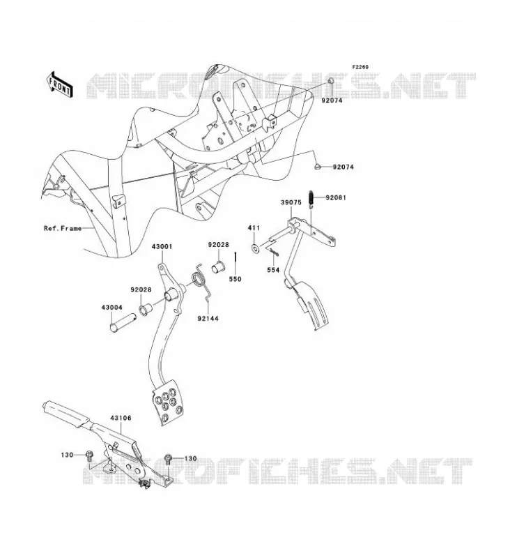 PEDALE DE FREIN Kawasaki SSV 400 2009 MULE 600  KAF400B9F