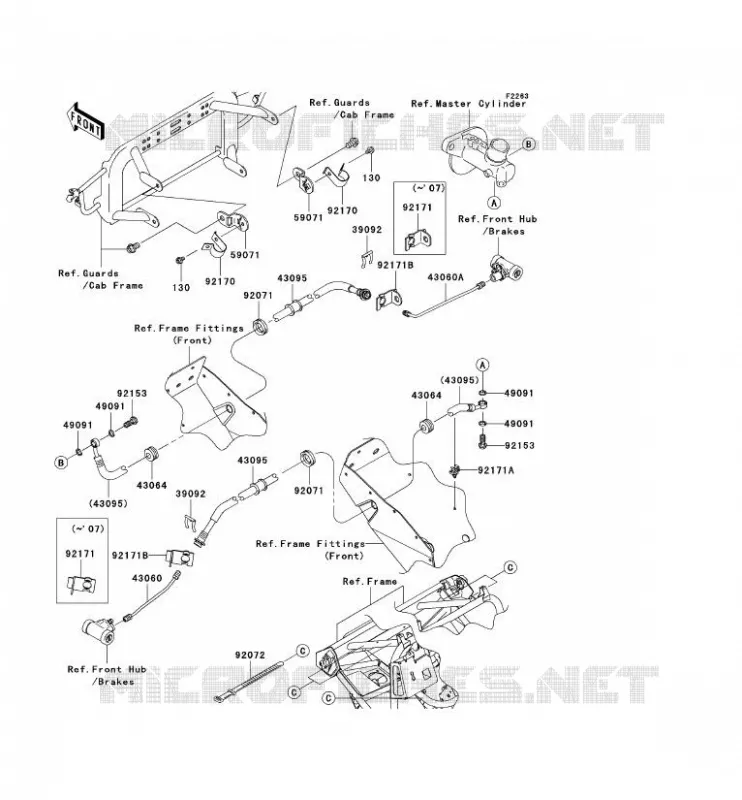 DURIT DE FREIN AVANT Kawasaki SSV 400 2009 MULE 600  KAF400B9F
