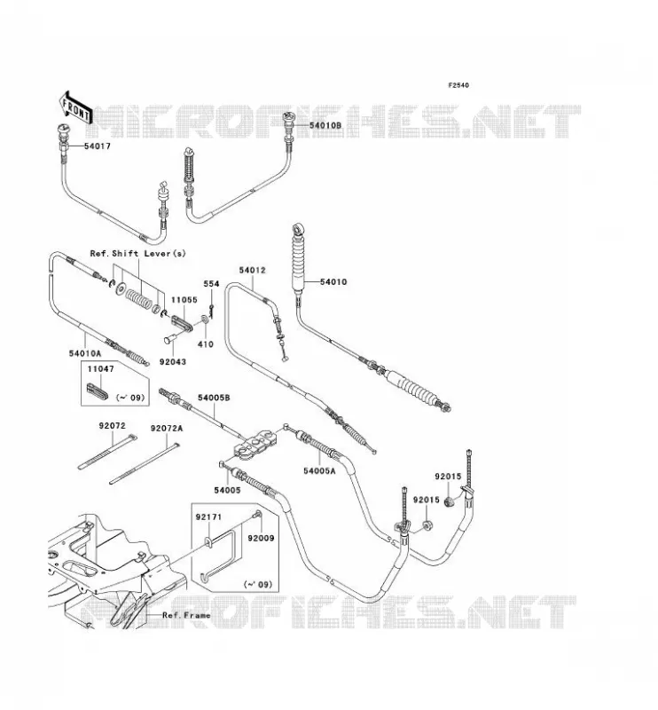CABLES Kawasaki SSV 400 2010 MULE 600  KAF400BAF