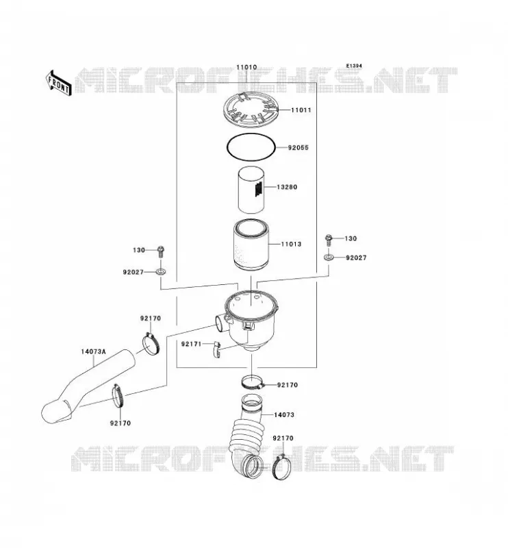 FILTRE A AIR - CONVERTISSEUR Kawasaki SSV 400 2012 MULE 600  KAF400BCF